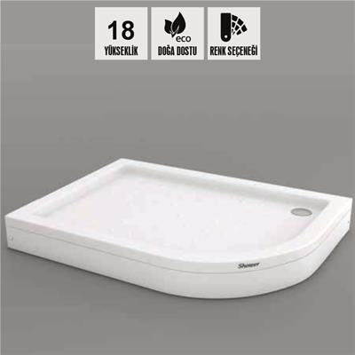 SHOWER Marissa Asimetrik Duş Teknesi, Panelli