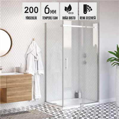 SHOWER MERKÜR 1 Sabit 1 Çalışır Yan Panelli Tekne Üzeri Kabin