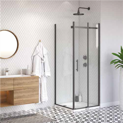 SHOWER MERKÜR 1 Sabit 1 Çalışır Yan Panelli Kare Kabin