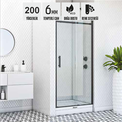 SHOWER MERKÜR İki Duvar Arası 1 Sabit 1 Çalışır Kabin