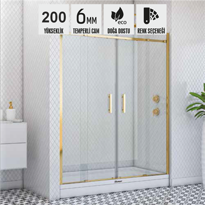 SHOWER MERKÜR İki Duvar Arası 2 Sabit 2 Çalışır Kabin