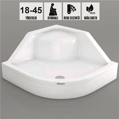 SHOWER Milet Oval Oturmalı Duş Teknesi, Panelli
