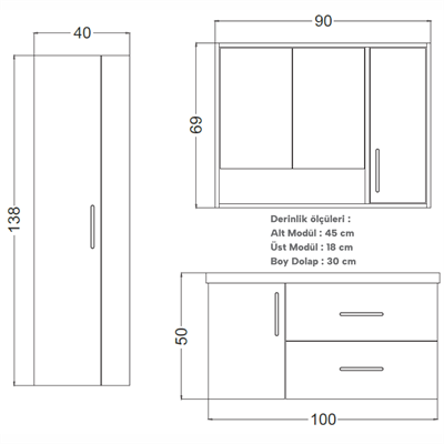 SHOWER Moon Boy Dolabı 