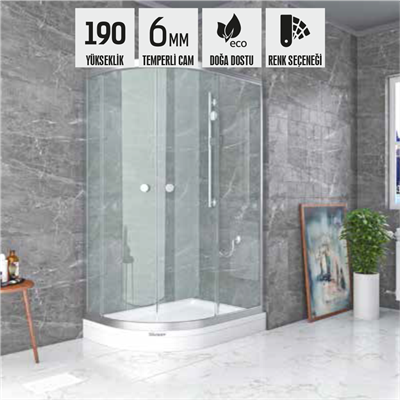 SHOWER NEPTUN 2 Sabit 2 Çalışır Asimetrik Tekne Üzeri Kabin