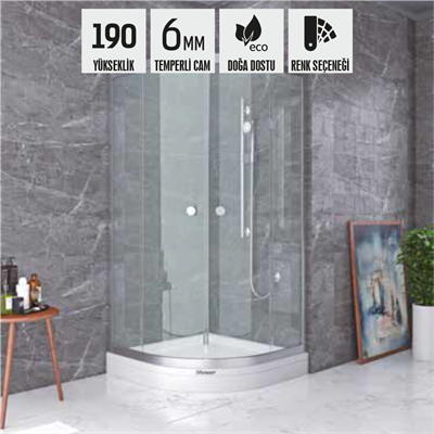 SHOWER NEPTUN 2 Sabit 2 Çalışır Oval Tekne Üzeri Kabin