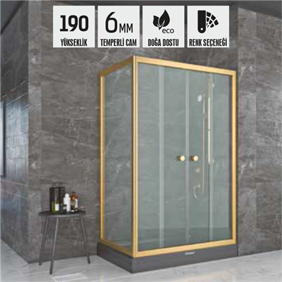 SHOWER NEPTUN 2 Sabit 2 Çalışır Yan Panelli Tekne Üzeri Kabin