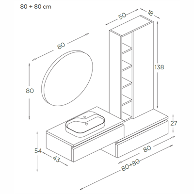SHOWER NİL Banyo Boy Dolabı