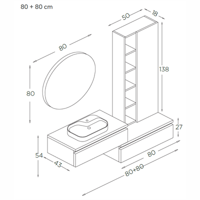 SHOWER NİL Banyo Dolabı 160 Cm