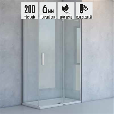 SHOWER NOVA 1 Sabit 1 Çalışır Yan Panelli Tekne Üzeri Kabin