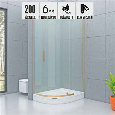 SHOWER ORIGINAL 2 Sabit 1 Açılır Asimetrik Tekne Üzeri Kabin