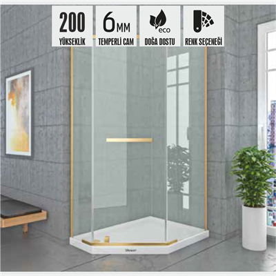 SHOWER ORIGINAL 2 Sabit 1 Açılır Beşgen Sağ - Sol Kabin
