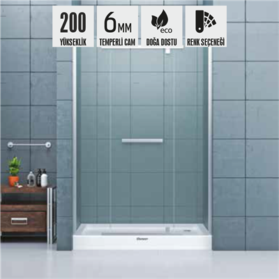 SHOWER ORIGINAL İki Duvar Arası 2 Sabit 1 Açılır Tekne Üzeri Kabin