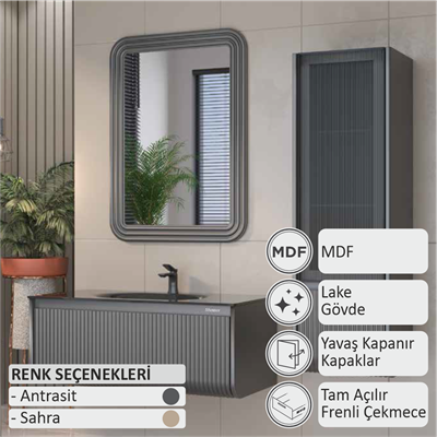SHOWER PETRA Banyo Dolabı 80 Cm (Boy Dolabı Dahil Değildir.)