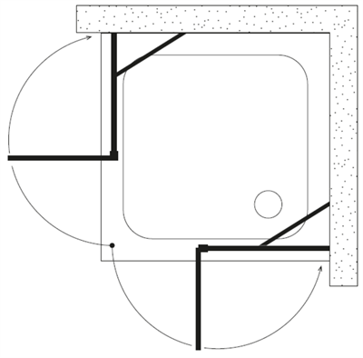 SHOWER PLACE 2 Sabit 2 Açılır Kare Tekne Üzeri Kabin