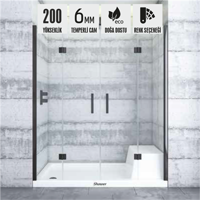 SHOWER PLACE İki Duvar Arası 2 Sabit 2 Açılır Tekne Üzeri Kabin