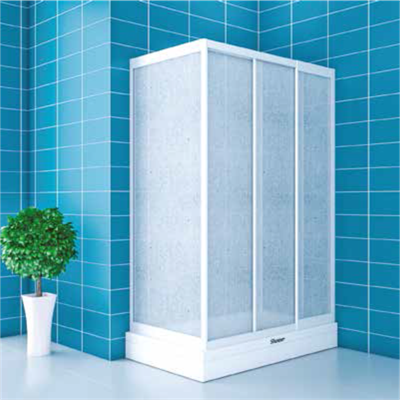 SHOWER PLATON 1 Sabit 2 Çalışır Yan Panelli Tekne Üzeri Polistren Kabin