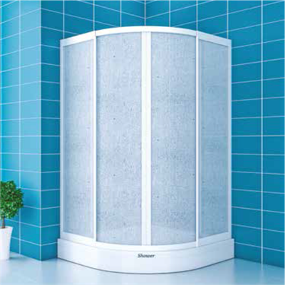 SHOWER PLATON 2 Sabit 2 Çalışır Oval Tekne Üzeri Polistren Kabin