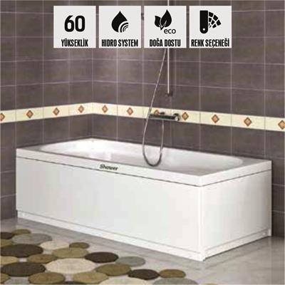 SHOWER POLETI Dikdörtgen Taşmalı Özel Küvet