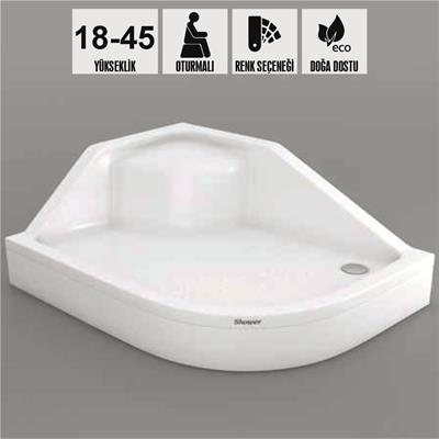 SHOWER Puno Asimetrik Oturmalı Duş Teknesi, Panelli