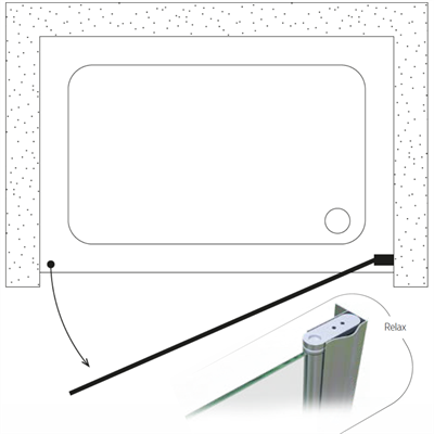 SHOWER RELAX İki Duvar Arası 1 Açılır Tekne Üzeri Kabin, (Oval Menteşeli)