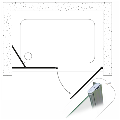 SHOWER RELAX İki Duvar Arası 1 Sabit 1 Açılır Tekne Üzeri Kabiın (Oval Menteşeli)