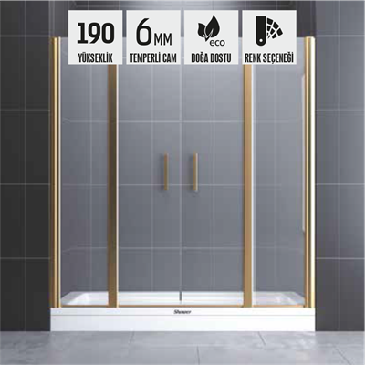 SHOWER RELAX İki Duvar Arası 2 Sabit 2 Açılır Tekne Üzeri Kabiın (Oval Menteşeli)