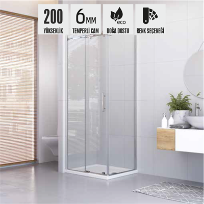 SHOWER ROYAL 1 Sabit 1 Çalışır Yan Panelli Tekne Üzeri Kabin