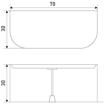 SHOWER RUNG Akrilik Oval Basamak (Beyaz)