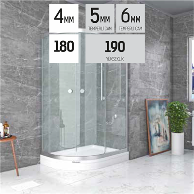 SHOWER SATURN 2 Sabit 2 Çalışır Asimetrik Tekne Üzeri Kabin