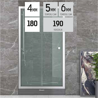 SHOWER SATURN İki Duvar Arası 1 Sabit 1 Çalışır Tekne Üzeri Kabin