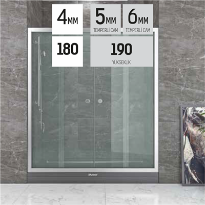 SHOWER SATURN İki Duvar Arası 2 Sabit 2 Çalışır Tekne Üzeri Kabin