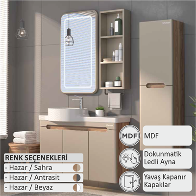SHOWER SERİN Banyo Dolabı 100 Cm (Boy Dolabı Dahil Değildir.)