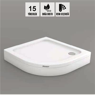 SHOWER Slender Düz Zemin Oval Duş Teknesi, Panelli