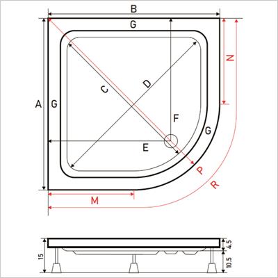 SHOWER Slender Düz Zemin Oval Duş Teknesi, Panelli
