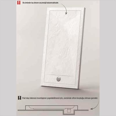 SHOWER Slim Dikdörtgen Duş Teknesi, Flat
