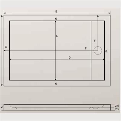 SHOWER Slim Dikdörtgen Duş Teknesi, Flat