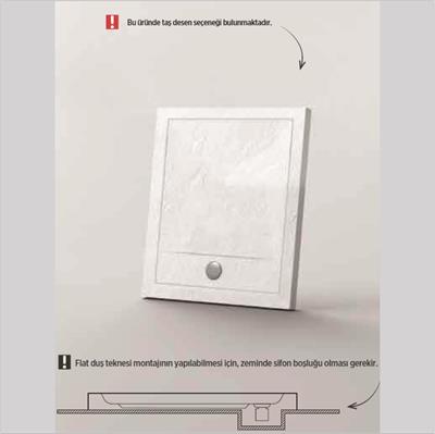 SHOWER Slim Kare Duş Teknesi, Flat