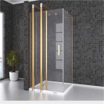SHOWER SPECIAL 1 Sabit 1 Açılır Yan Panelli Ön Cephe Girişli Kare Kabin