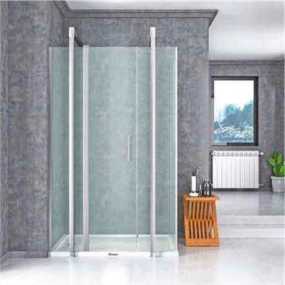 SHOWER SPECIAL 2 Sabit 1 Açılır Yan Panelli Ön Cephe Girişli, Dikdörtgen Kabin