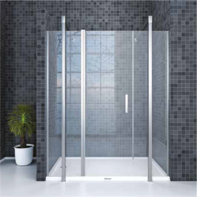 SHOWER SPECIAL İki Duvar Arası 2 Sabit 1 Açılır Kabin