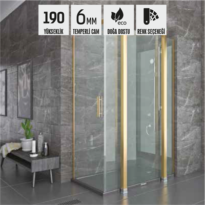 SHOWER SPECIAL Ön Cephe Sabit, Yandan Girişli, Dikdörtgen Kabin