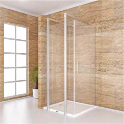 SHOWER SPECIAL Ön Cephe Sabit, Yandan Girişli, Kare Kabin
