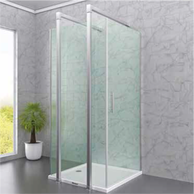 SHOWER SPECIAL Ön Cephe Sabit, Yandan Girişli, Yan Panelli Kare Kabin