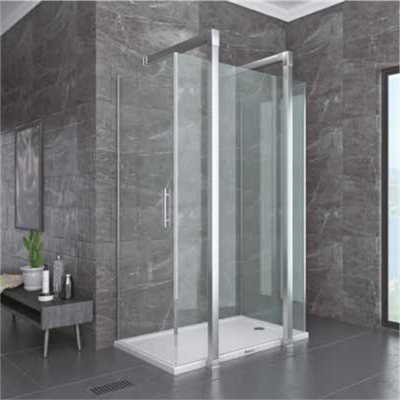 SHOWER SPECIAL Ön Cephe Sabit, Yandan Girişli, Yan Panelli Dikdörtgen Kabin