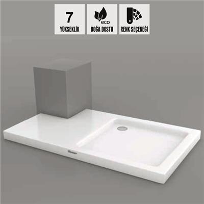 SHOWER Tree Özel Kesım Dikdörtgen Duş Teknesi, Flat