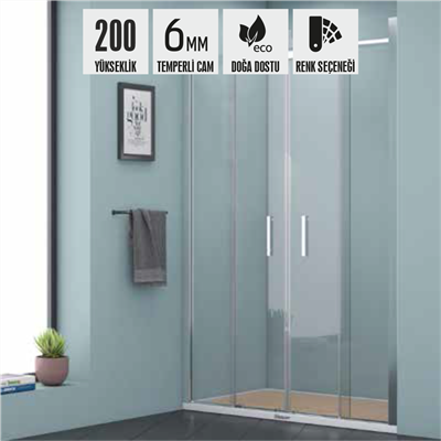 SHOWER URANÜS İki Duvar Arası 2 Sabit 2 Çalışır Kabin