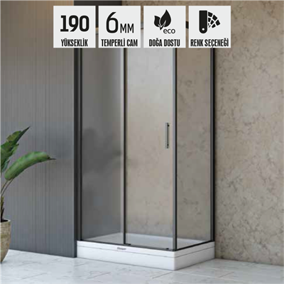 SHOWER VEGA 1 Sabit 1 Çalışır Yan Panelli Kabin