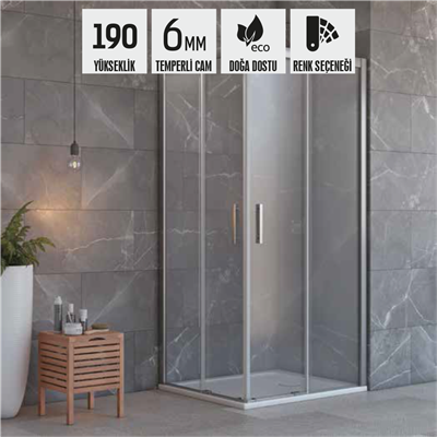 SHOWER VEGA 2 Sabit 2 Çalışır Dikdörtgen Kabin