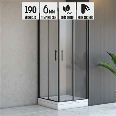 SHOWER VEGA 2 Sabit 2 Çalışır Kare Lüks Kabin