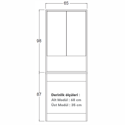 SHOWER VENUS Çamaşır Makinası Dolabı 65 Cm 